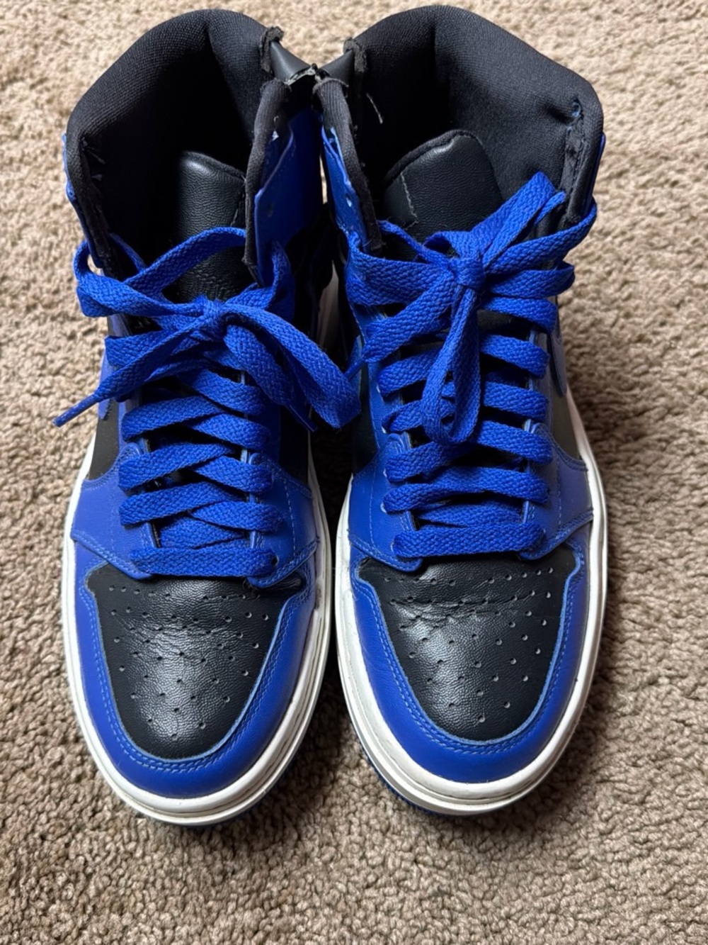 Jordan High-Top Platform Sneakers in Black and Royal Blue